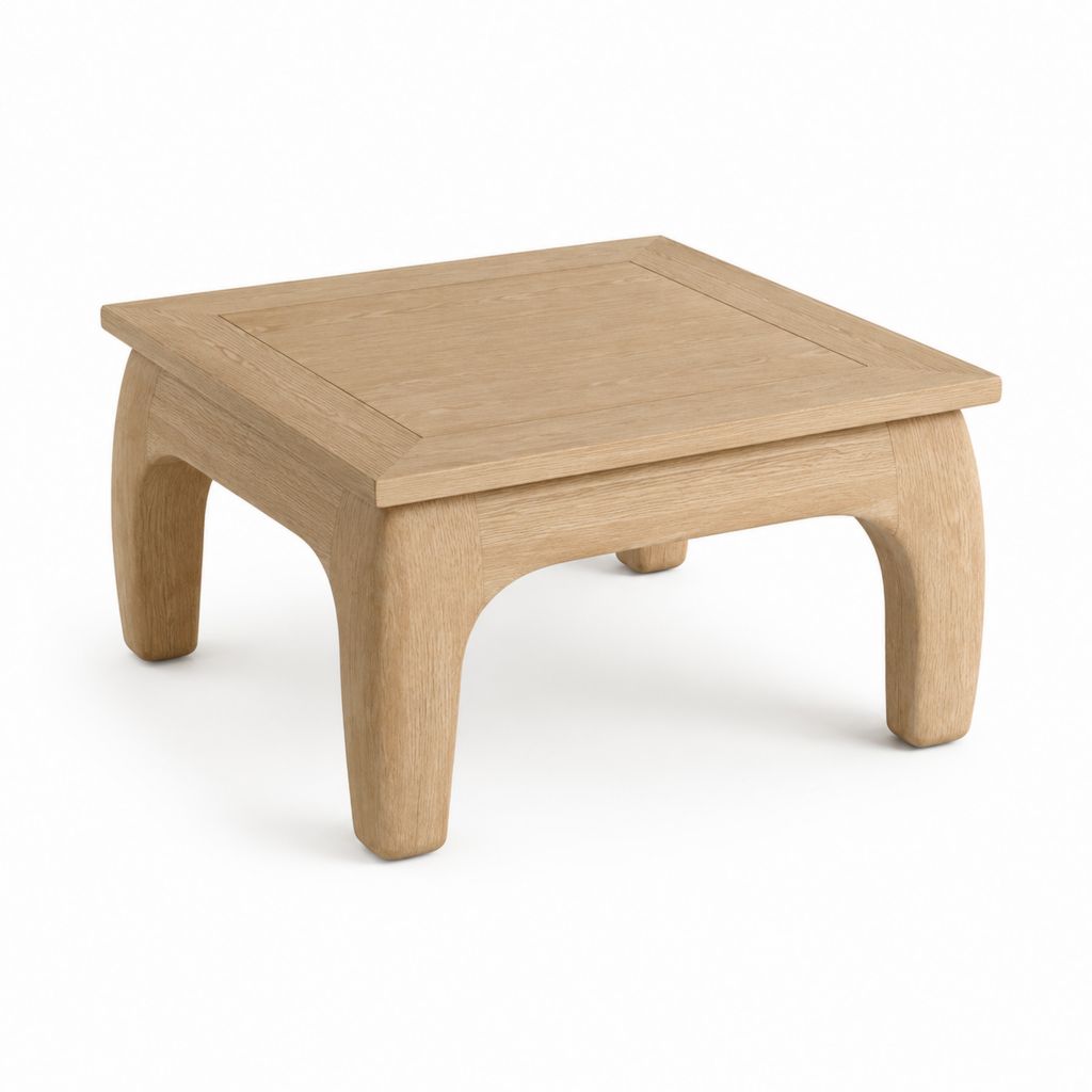 Table basse carrée en chêne massif naturel 80 x 80 x 45 cm