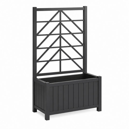 Jardinière avec treillis noir en polypropylène 100 x 43 x 180 cm